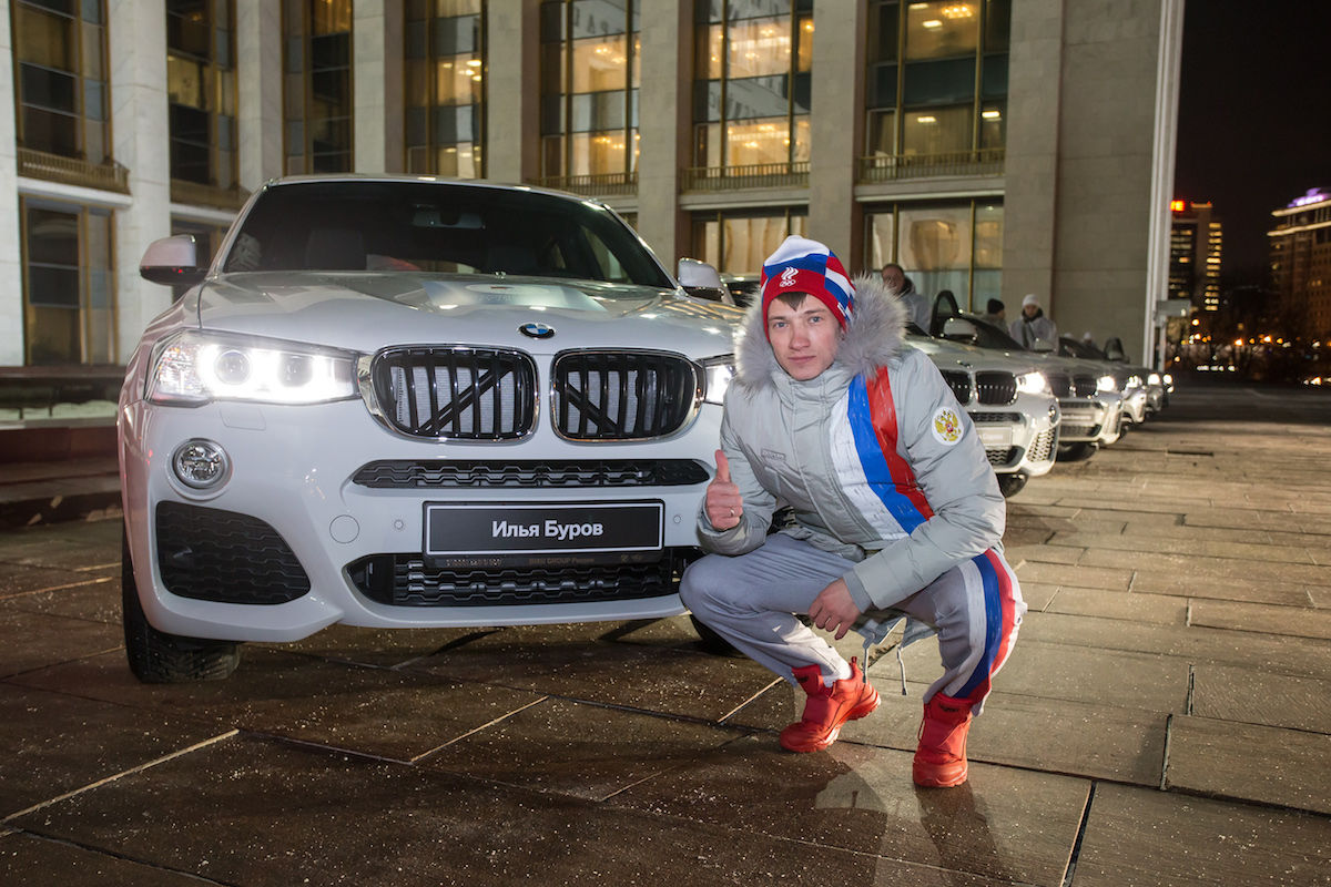 BMW x6 m награждение олимпийцев