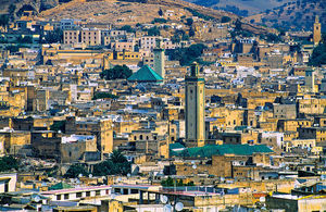 View of the Medina (Fes el-Bali) Old Fes from the Borj Sud, Fez (Fes), Morocco