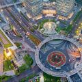 shanghai streets at lujiazui financial center. View from the Ori
